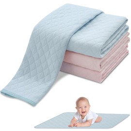Baby Changing Mat, Pack of 4 Changing Mat on the go, 60 x 70 cm Changing Mat, Portable Cotton Changing Mat, Washable, Breathable Changing Table Mat for Toddlers, Baby Changing Table Mat