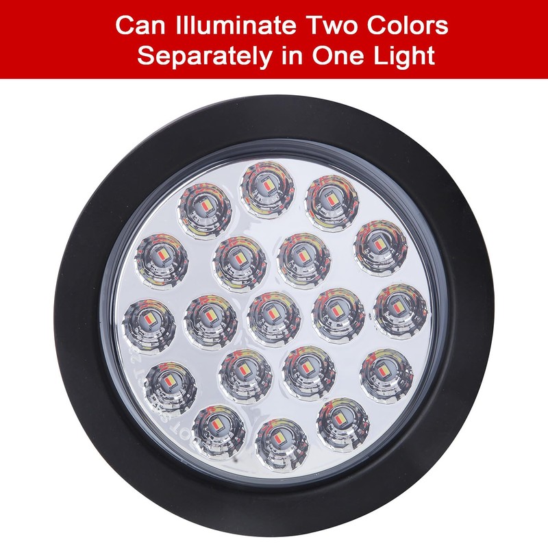Partswcgg 4Pcs 4" Round Red Stop Turn Tail Lights to