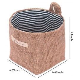 Big Foldable Wall-Hanging Storage Bags Hanging Storage Bags Cotton Linen Storage Basket （2Pcs）