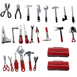 Cayway 25 PCS Miniature Garden Tools Mini Garden Tools, Miniature Scene Model Work Tools for DIY Miniature Fairy House Garden Tools