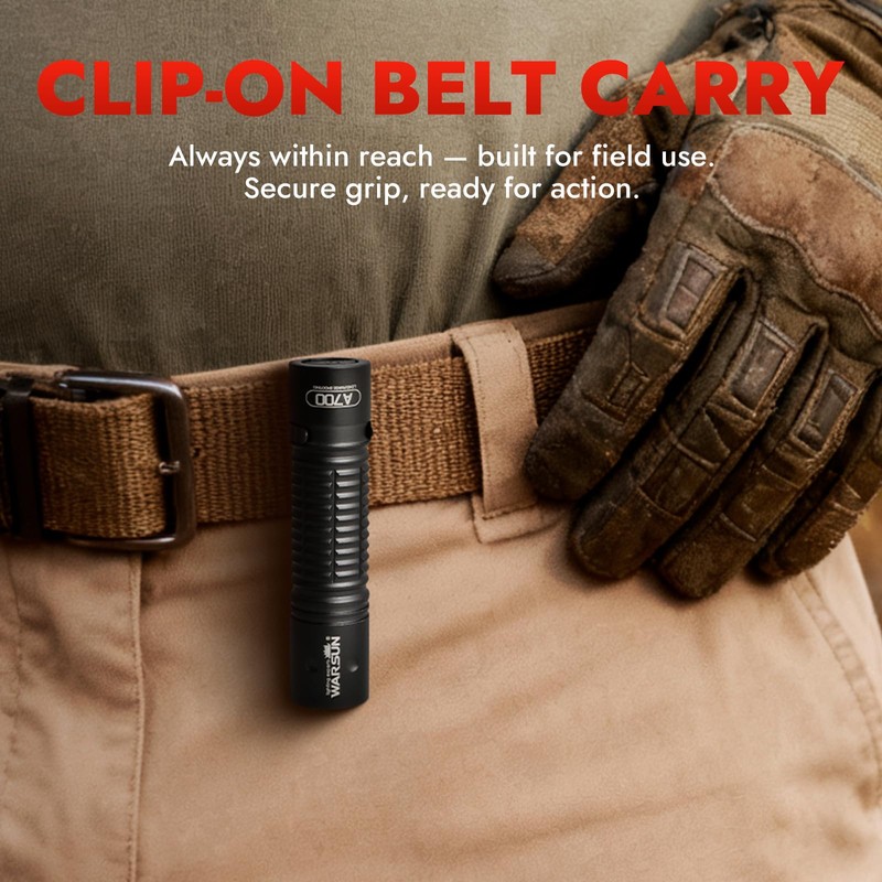 WARSUN A700 Tactical Flashlight 2 Pack, Rechargeable 700 Lumens LED