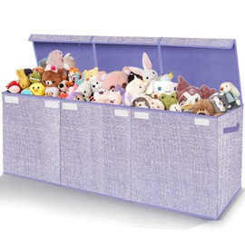 Pantryily Toy Storage Box for Kids,Extra Large Toy Box Chest with Lids,Foldable Toy Organizers and Storage Bins with Handles for Nursery,Home,Office 35.8"x12.6"x16"(Purple)