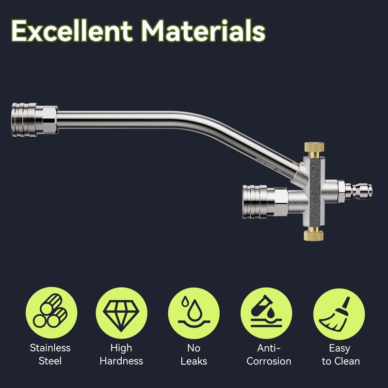 Foam Cannon Dual Connector Accessory, Pressure Washer Double Tip Attachment