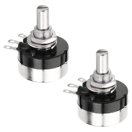 Aicosineg Variable Resistor, Linear Dial Wheel Resistor, Potentiometer, Power Rated 2W, Linear Type, 0.2 inch (6 mm), Diameter, 10K, 2 Pieces, 3pi, Universal Carbon Film Linear Dial Wheel Resistor,