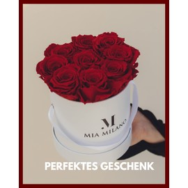 Mia Milano Rose Box with Infinity Roses, Valentine's Day Gift, 3 years shelf life