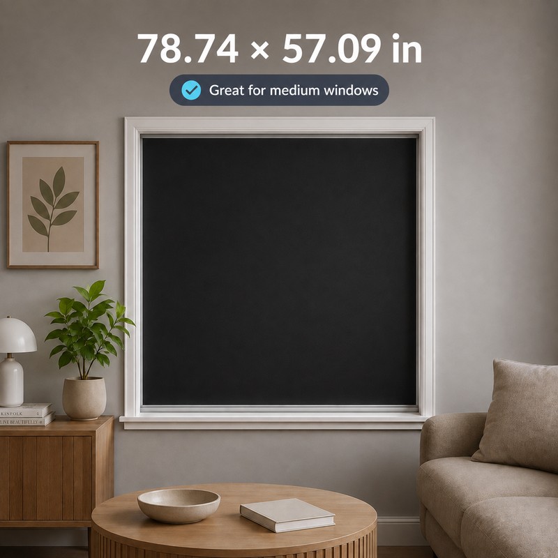 100% Blackout Window Privacy Film – Cut-to-Fit Opaque Light Blocking