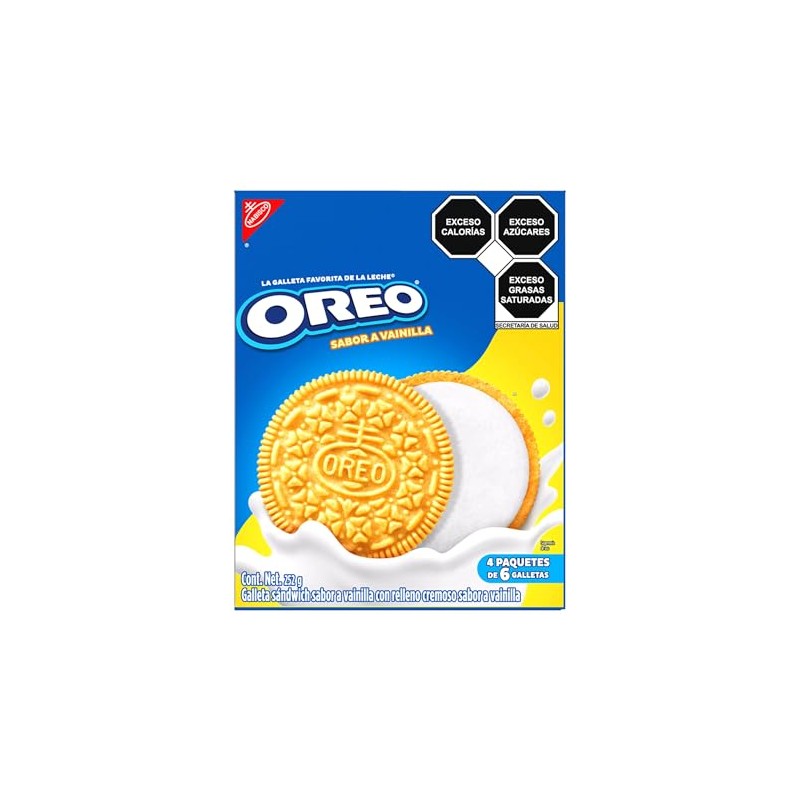 Oreo Galletas Sabor Vainilla con Relleno Sabor Vainilla, Caja con
