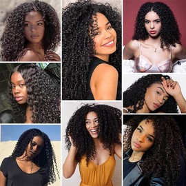 WuvuSnm Deep Wave Human Hair Bundles Wet and Wavy Bundles Human Hair Deep Wave Bundle 20 22 24 inch Natural Black Color
