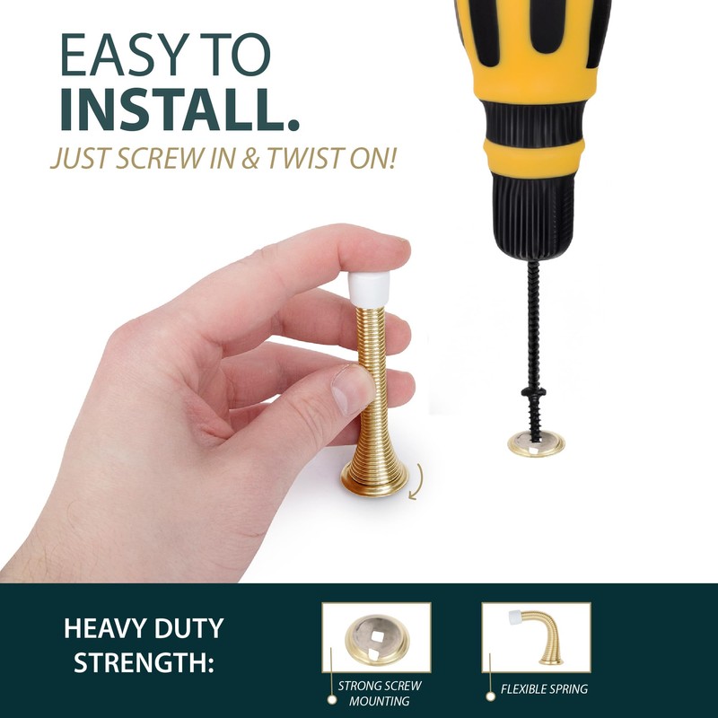 Mega Handles Iron Spring Door Stopper - Flexible Rustproof Heavy