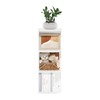 Furinno Pasir 3-Tier Corner Open Shelf Bookcase, White