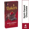 Baker's, Semi Sweet Baking Chocolate Squares, 4oz Box (Pack of