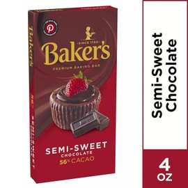 Baker's, Semi Sweet Baking Chocolate Squares, 4oz Box (Pack of 4)