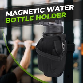 Bolsa magnética para gimnasio, Funda Magnética para Botella de Agua, Con bolsillo para el móvil y bandolera, para Fitness, Viajes, Escuela