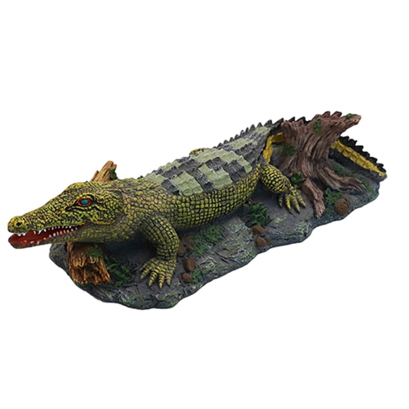 Fonowx Aquarium Crocodile Air Stone Crocodile Figurine Air Bubbler for