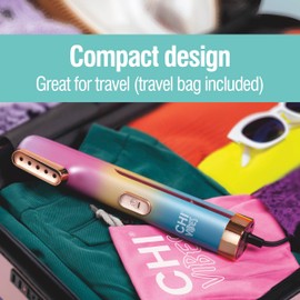 CHI VIBES Handheld Garment Steamer for Clothes, Fabric and Drapes, 5 Minutes of Continuous Steam, Portable Wrinkle-Remover for Home and Travel, Vacation Essentials, 80ml Water Tank, Pink (11615)