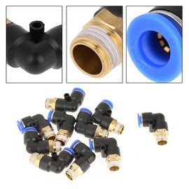 FTVOGUE 10pcs G1/4 Pneumatic Quick Connectors Angle Adapter Pneumatic Quick Couplings for Air 0-0.9Mpa 10pcs