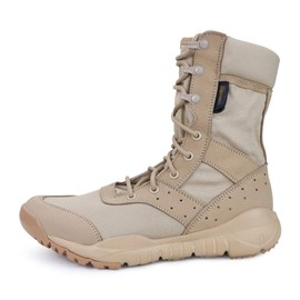 LUDEY Tactical Boots for Men Lightweight Military Combat Boots Waterproof Comfortable for Work & Security Beige 8.5US