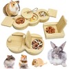 Hamiledyi 3 Pack Guinea Pig Foraging Toys Interactive Wooden Rabbit