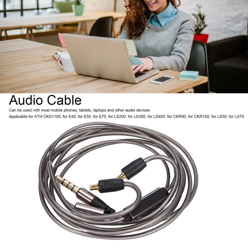 Yunseity A2DC Jack Headphone Cable Headphone Upgrade Cable with Microphone