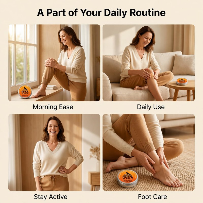 Nerve 3x Balm for Neuropathy, Natural Herbal Joint Care Warming