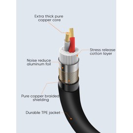 CableCreation 1/4" to XLR 50ft, 6.35mm TRS to XLR Microphone Cord,Balanced Quarter inch TRS Plug to 3-pin XL R, 1/4 Inch X LR Mic Patch Cable