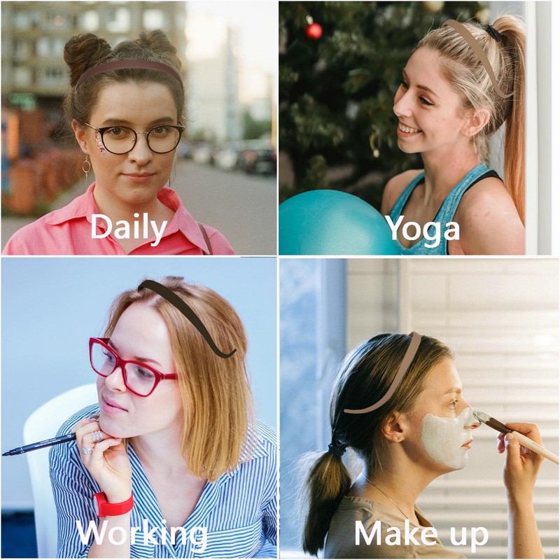 3 Pack Headbands Designed for Eyewear,Flex No Pressure Hairbands for