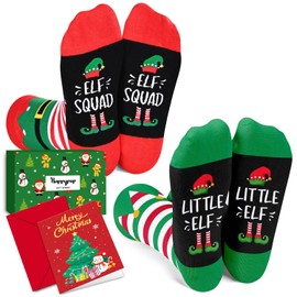 HAPPYPOP Christmas Gifts Stocking Socks - Elf Gifts Little Elf Socks for Kids Boys Girls, Xmas Stocking Stuffers for 4-6 Years