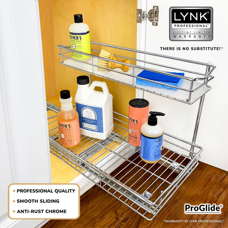 LYNK PROFESSIONAL® Pull Out Under Sink Kitchen Cabinet Organizer -