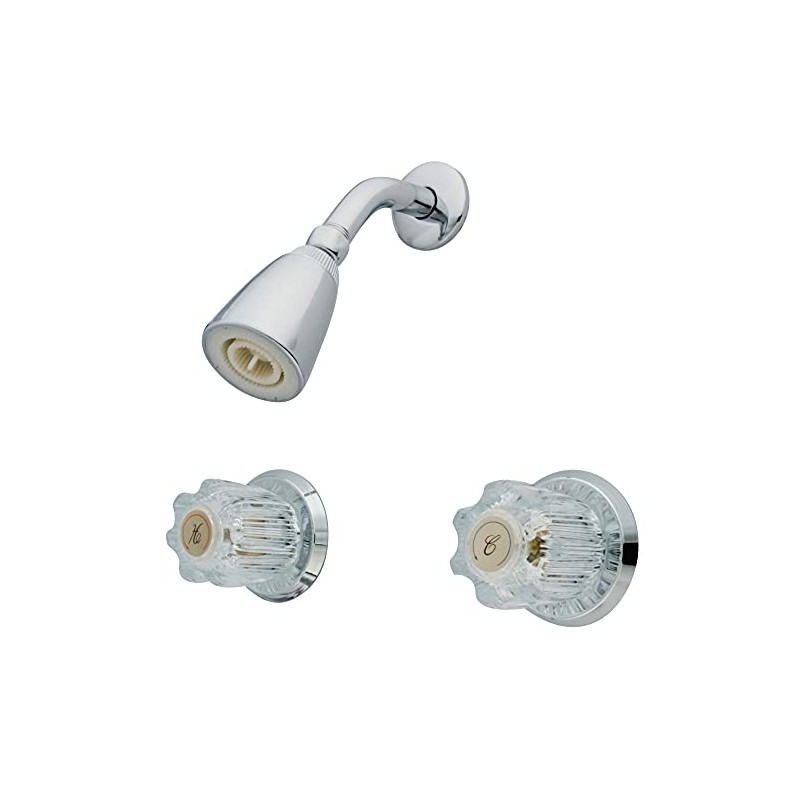 Kingston Brass KB141SO Twin Acrylic Handles Tub and Shower Faucet