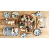 Mud Pie Blue Painted Leaf Platter, 10.5" x 17.5"