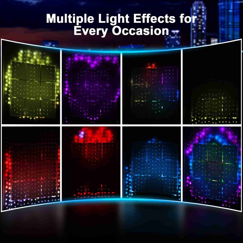 Curtain Light 400 LEDs 2*2m Programming BT Smart Curtain Lights