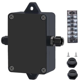 Otdorpatio Project BoxI P67 Outdoor Waterproof box Electronic Junction Box with 15A 600V Barrier Terminal 3P Electrical Boxes Black 3.3x2.3x1.3 inch