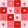 Yuntau 16 Pcs Valentine's Day Heart Floral Picks 12" 3D