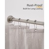 Yampos U Shaped Shower Curtain Rod Brushed Nickel, [Both Sides:
