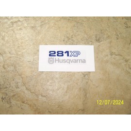 Husqvarna Chainsaw Model 281XP Top Cover Decal