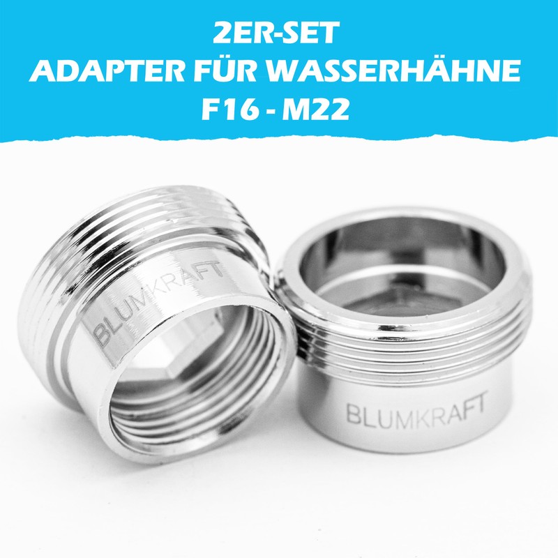 BLUMKRAFT 2 Pcs F16 - M22 Metal Solid Silver Plated