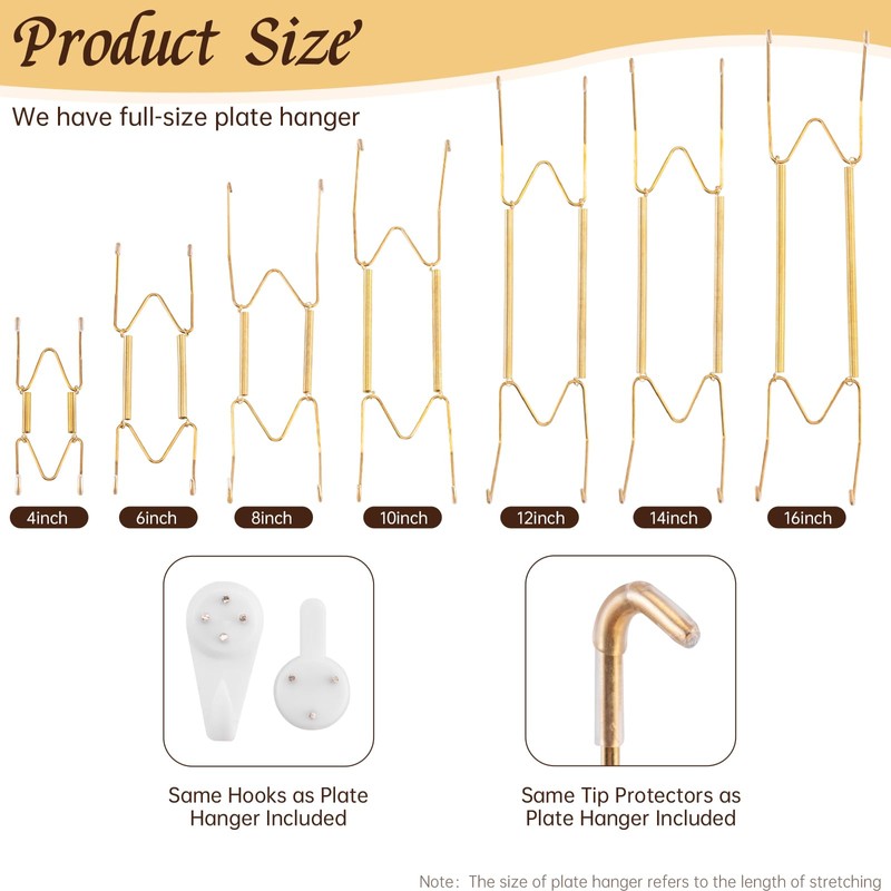 3 Pack Plate Hangers for Wall, Suitable for 10-14 inch