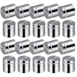 Favide 48 Packs Sign Standoff Screws Advertising Screws Stainless Steel Wall Standoff Mounts Glass Acrylic Nail for Glass Artwork and Sign Displays (1 x 1 Inch)