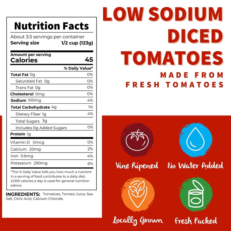 Dei Fratelli Low Sodium Diced Tomatoes (14.5 oz. Cans, 6