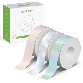 NELKO P21 Genuine Adhesive Green/Blue/Pink Paper 14x40mm (0.55"x1.57") 180 Labels/Roll, 3 Roll, for Home Office School Organization, Gift for Decoration, Compatible with P21 Label Maker