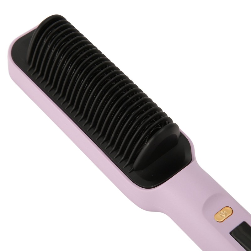 Negative Ion Hair Straightener Brush LCD Display Dual Use Heated