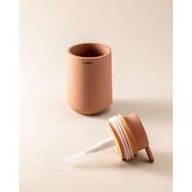 Cosmic Saona Soap Dispenser for Bathroom Made of Resin Counter Soap Dispenser for Bathroom and Kitchen with Soft Touch Refillable Accessories with 350ml Olive Colour