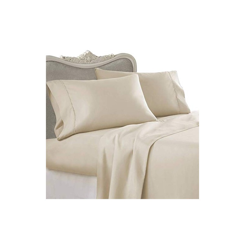 Luxurious BEIGE Solid Solid/Plain, EASTERN KING Size, 1000 Thread Count