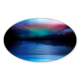 CafePress Northern Lights Sticker Oval Car Bumper Sticker