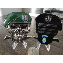 US Army 20th SFG(A) Special Forces Group Creed Green Berets Skull Challenge Coin