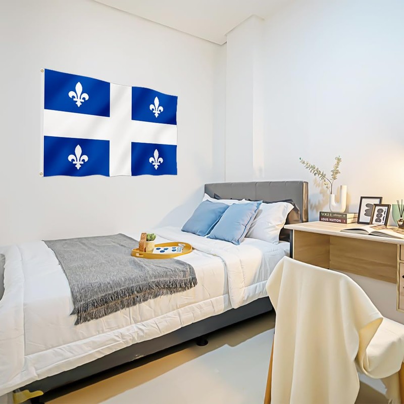 Big Quebec Flag Canadian Province QC Flag 6x10FT 180x300cm Fade