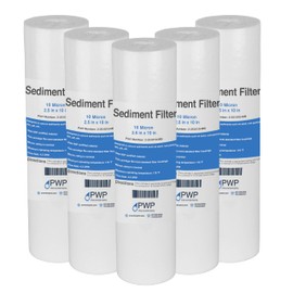Sediment Melt Blown Water Filter Cartridge Standard 2.5x10" 10 Micron 5 Pack