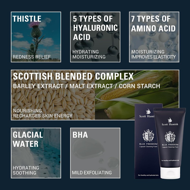 Scott Hamish Blue Freedom Capsule Cleansing Foam - Exfoliating Face