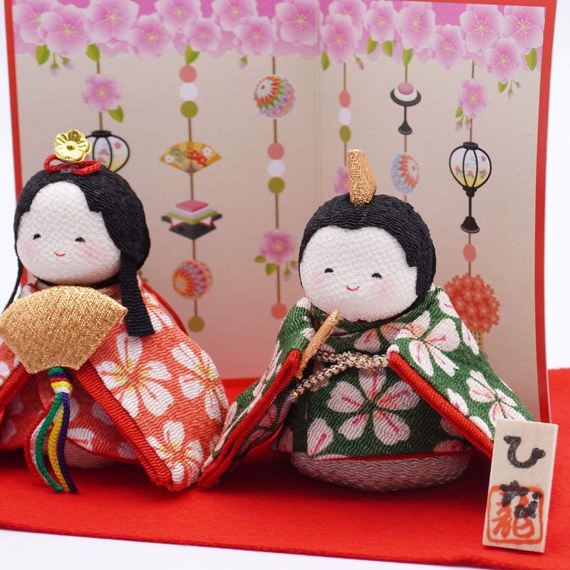 Ryukodo 1-884 Hina Poteri 2 People (Cherry Blossoms) with Folding