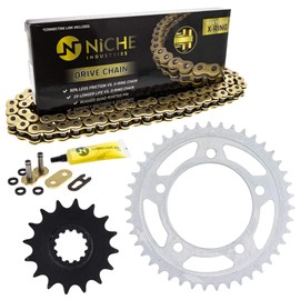 NICHE Drive Sprocket Chain Combo for Honda CBR900RR Front 16 Rear 43 Tooth 525VM-X X-Ring 108 Links